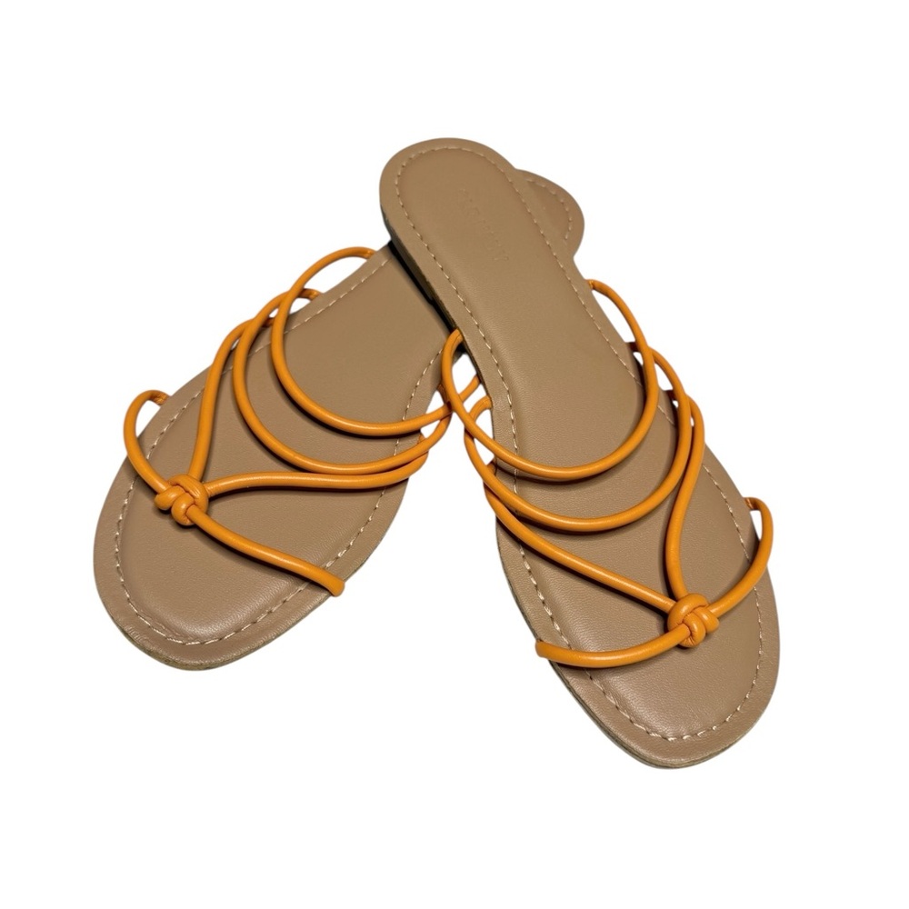 Bright Orange Women's Slide Sandals Tropical Island Beach Vibes
